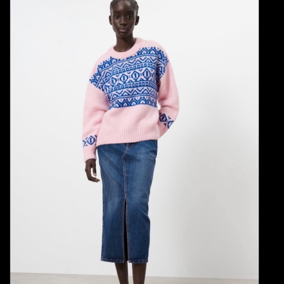 NWT - ZARA BUBBLE GUM PINK SWEATER - Picture 4 of 10